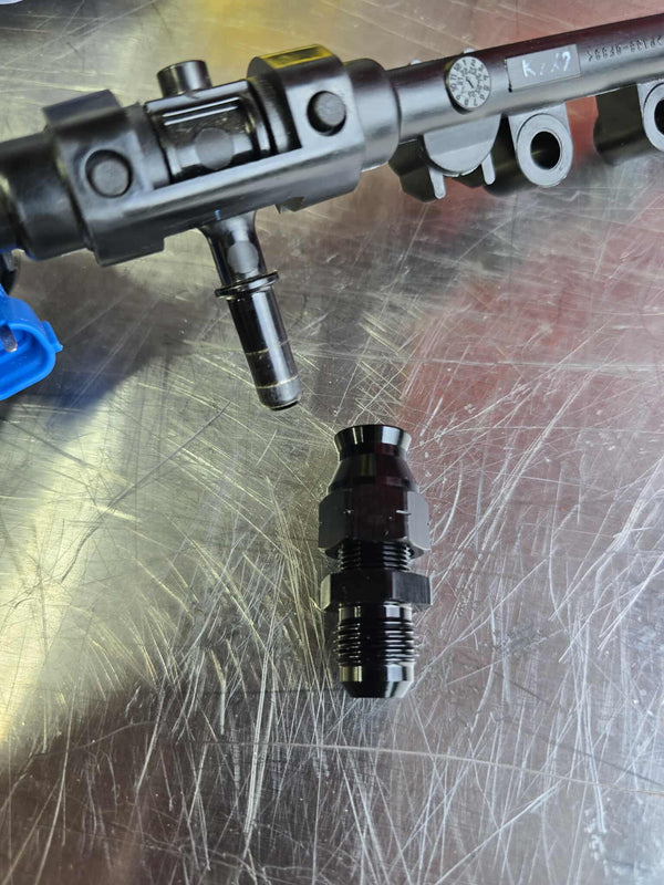 5/16 barb to 6an fuel rail adaptor